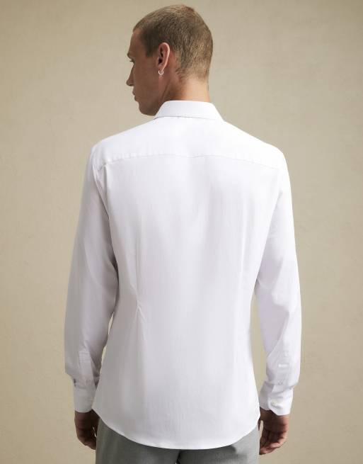 River Island Muscle fit comfort stretch shirt in white , 4 of 4