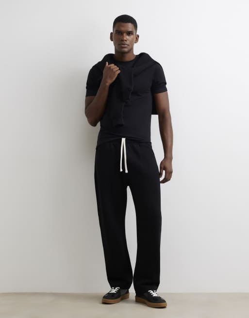 River Island Muscle fit cotton blend stretch t-shirt in black, 2 of 4