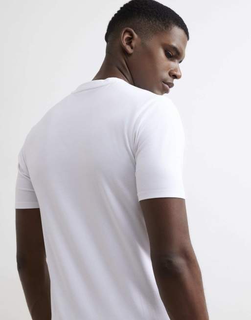 River Island Muscle fit cotton stretch t-shirt in white, 4 of 4