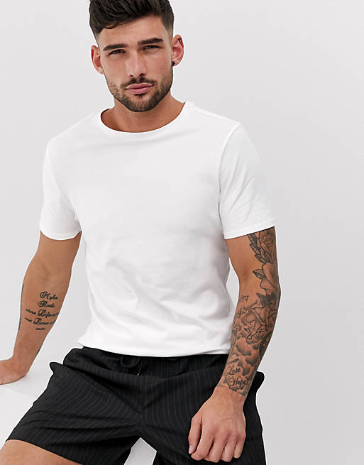 River Island muscle fit crew neck t-shirt in white | ASOS
