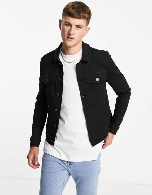 River island muscle store fit denim jacket