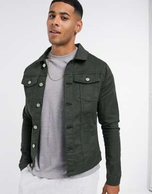 dark green denim jacket