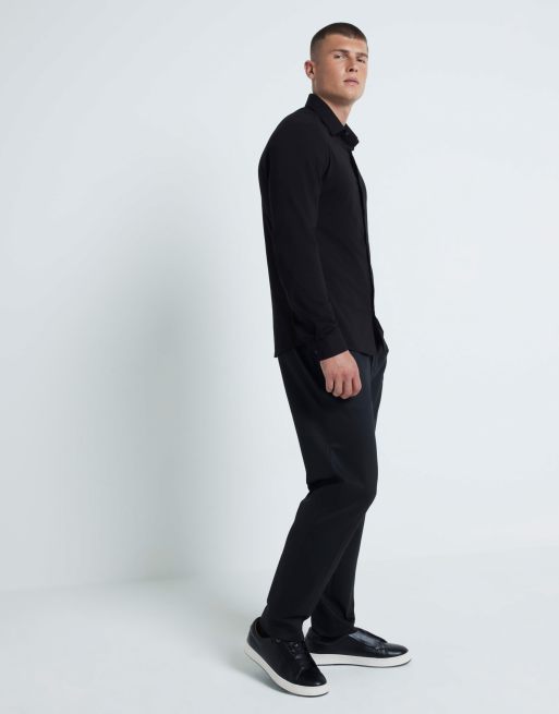 River Island Muscle fit jersey shirts in black | ASOS