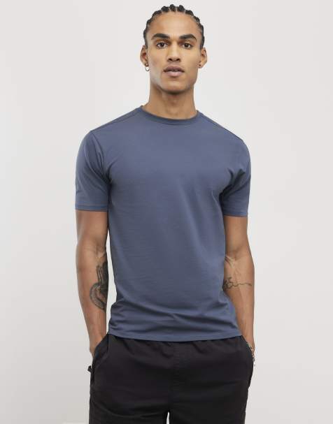 River Island Muscle fit pack of 3 t-shirts in navy - view 1