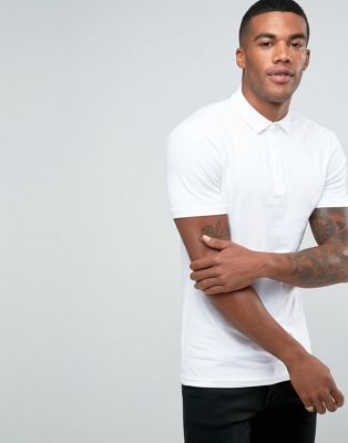 River Island Muscle Fit Polo Shirt In White | ASOS