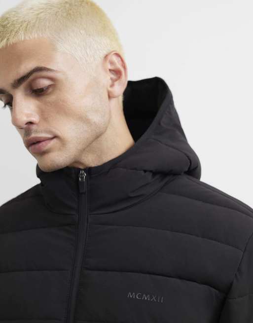 River Island Muscle fit puffer jacket in black, 2 of 4