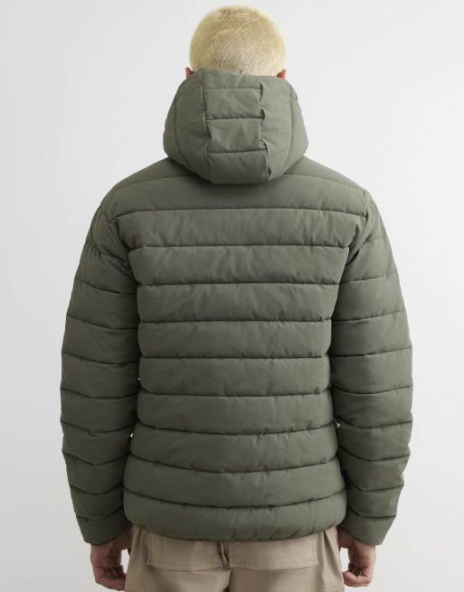 River Island Muscle fit puffer jacket in green, 4 of 4