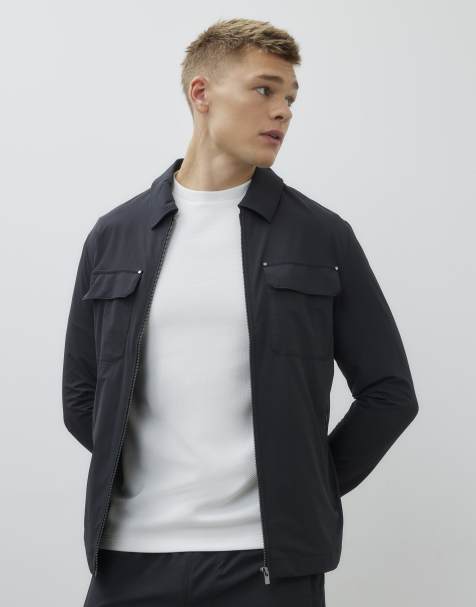 River Island Muscle fit shacket in black - view 1