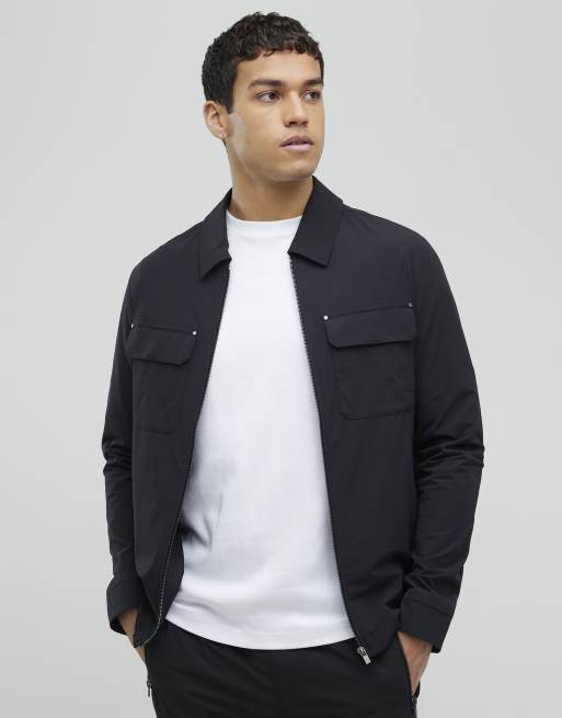 River Island Muscle fit shacket in black, 2 of 4