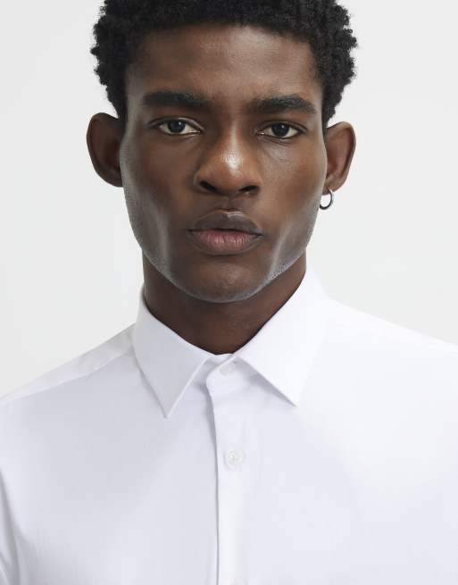 River Island Muscle fit short sleeve shirt in white, 2 of 4