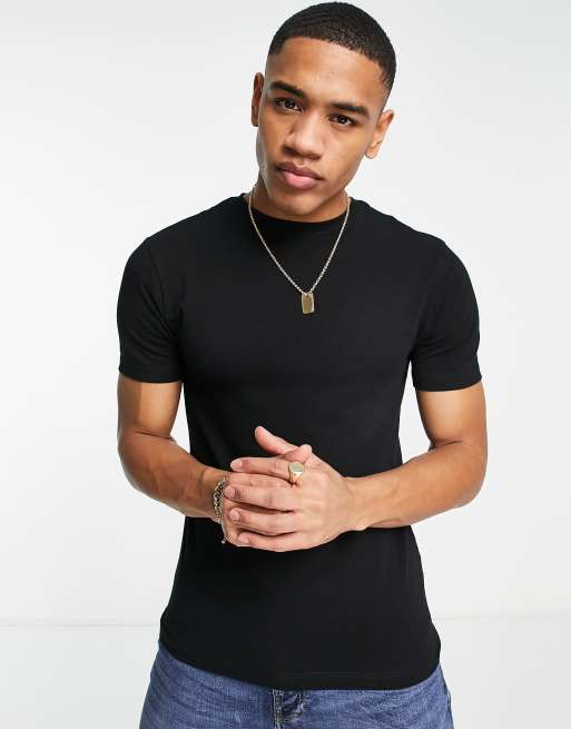 River Island muscle fit t-shirt in black