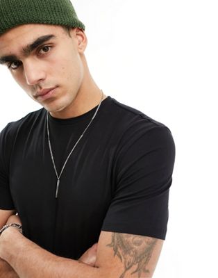 - River Island muscle fit t-shirt in black - ASOS Price Checker