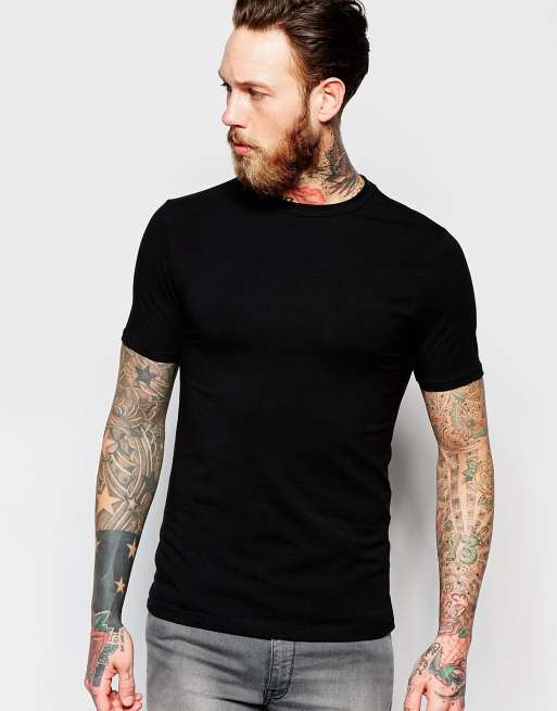 River Island Muscle Fit T-Shirt In Black | ASOS