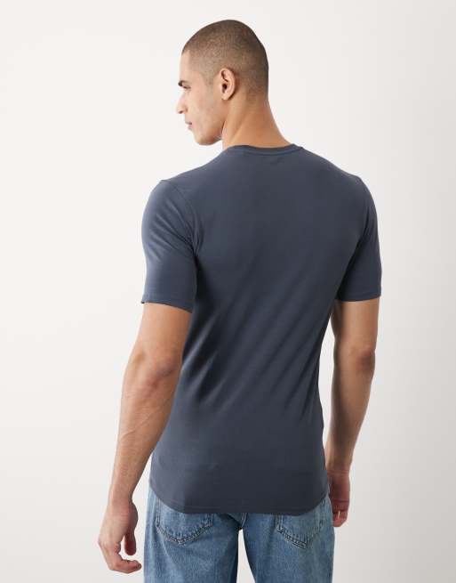 River Island muscle fit t-shirt in dark blue, 5 of 5