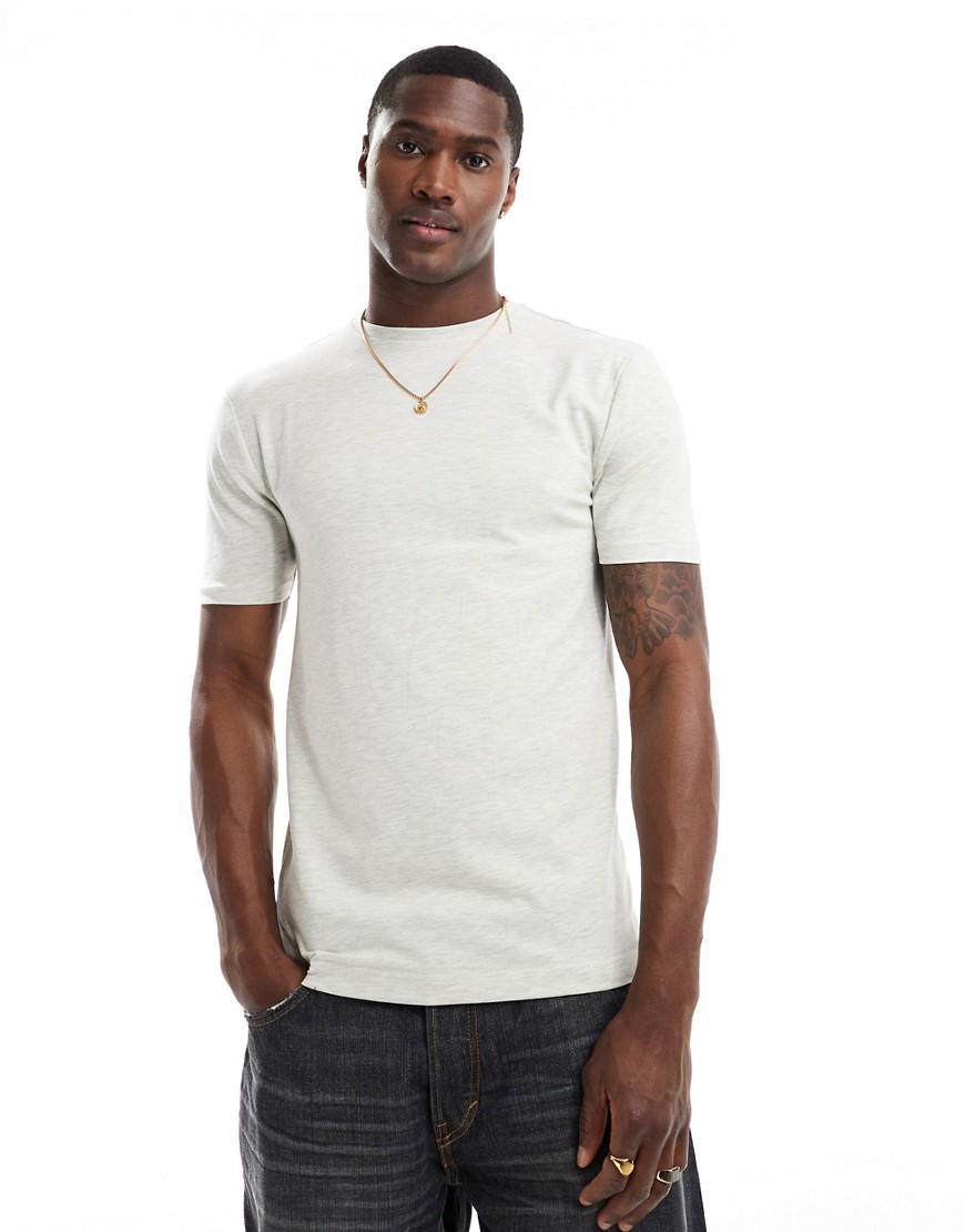 River Island muscle fit t-shirt in grey marl