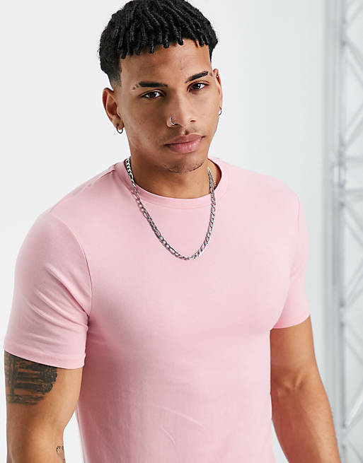 River Island muscle fit t-shirt in pink