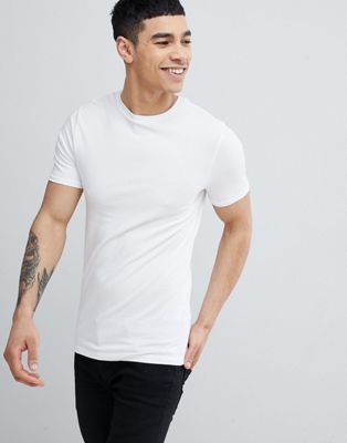 River Island muscle fit t-shirt in white