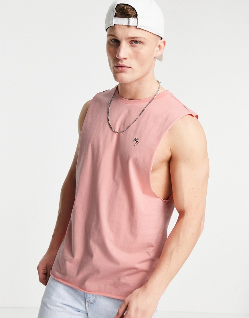 River Island muscle fit tank in pink