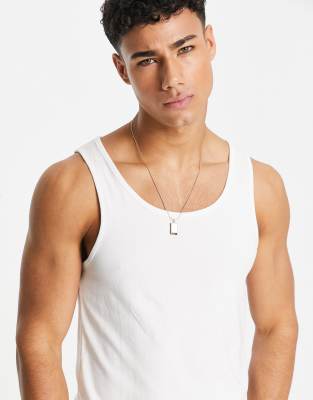 River Island Muscle Fit Tank In White