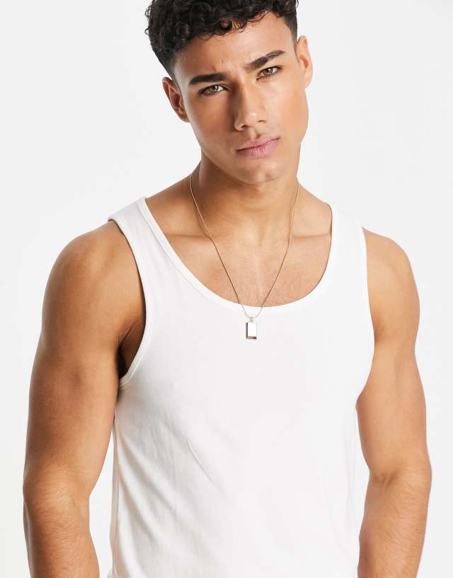 River Island muscle fit tank in white