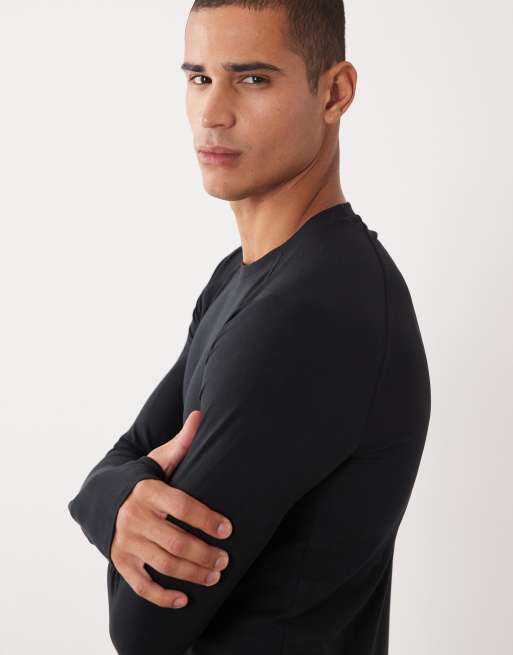 River Island muscle fit technical long sleeve t-shirt in black, 4 of 5