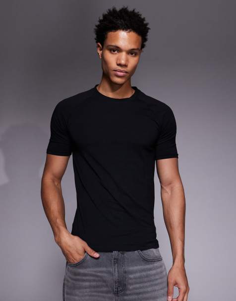 River Island muscle fit technical t-shirt in black - view 1