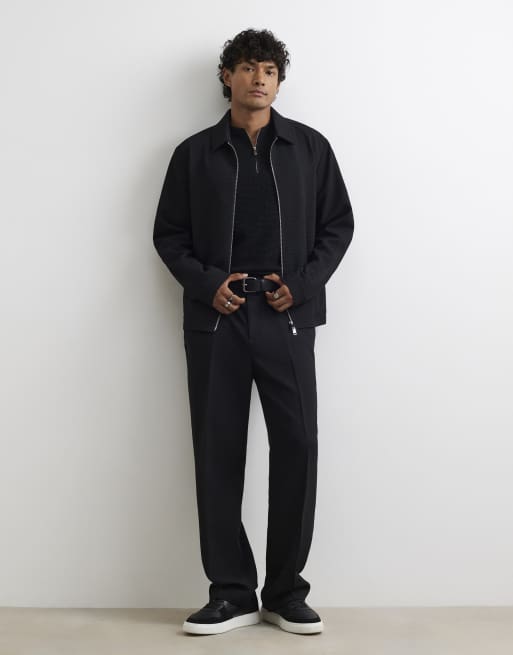 River Island Muscle fit textured henley neck shirt in black, 2 of 4