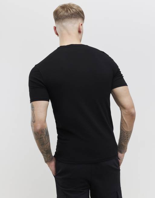 River Island Muscle fit v-neck pack of 2 t-shirts in white, 3 of 4