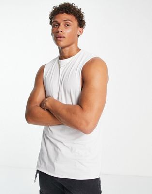 River Island muscle vest in white