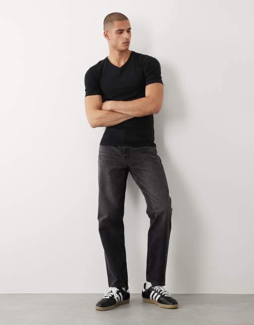 River Island – Muskelshirt in Schwarz mit V-Ausschnitt, 2 von 5