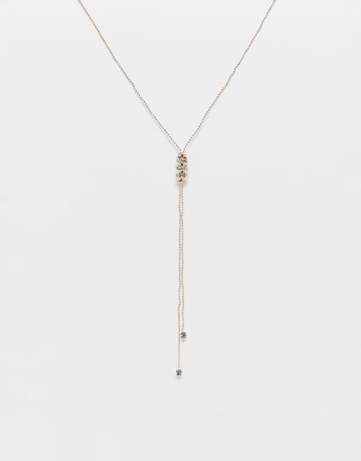 River Island – Naszyjnik typu lariat z ozdobnymi kryształkami 