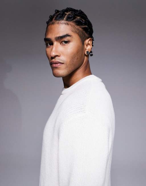 River Island – Naturvit, ribbstickad topp med rund halsringning , 5 av 5