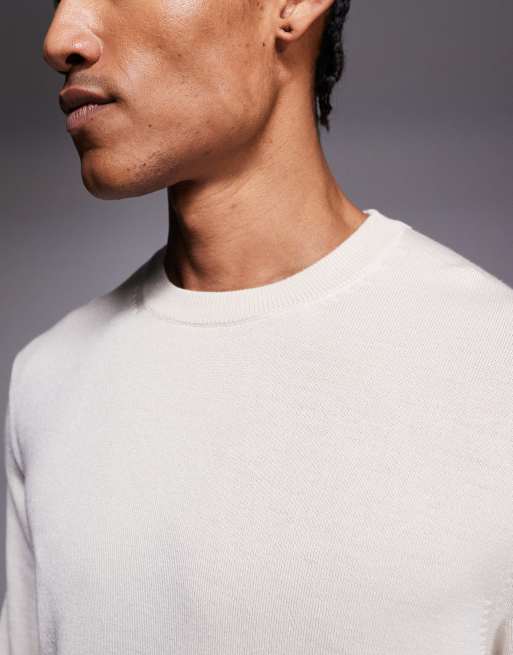 River Island – Naturvit tröja med långa ärmar och rund halsringning, 5 av 5