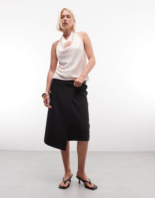 River Island – Neckholder-Oberteil aus Satin in Cremeweiß, 4 von 4