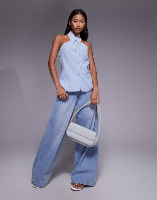 River Island – Neckholder-Weste in Hellblau, 2 von 4