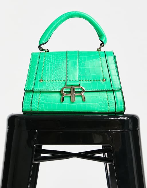 River Island neon mini tote in green