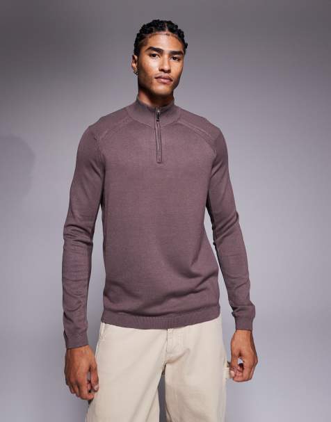 River Island - Nette gebreide top met korte rits in middenpaars - view 1