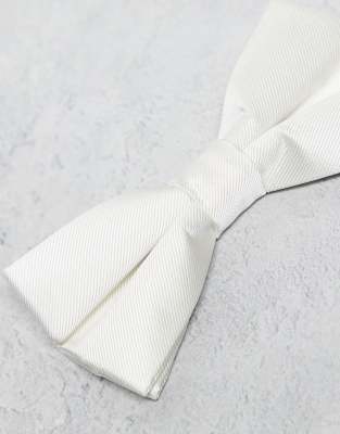 River Island Neutral Bow Tie In White