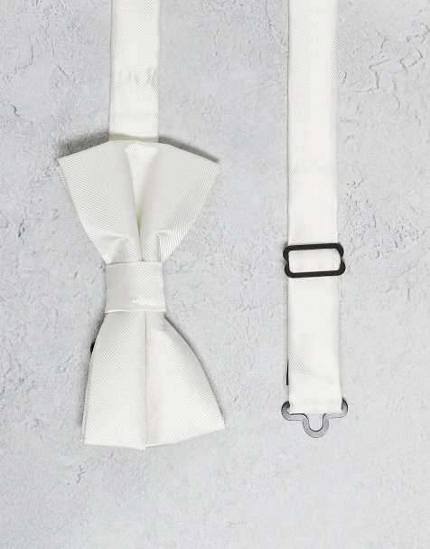 River Island neutral bow tie in white - view 1