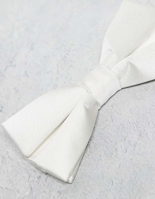 River Island neutral bow tie in white, 2 of 3