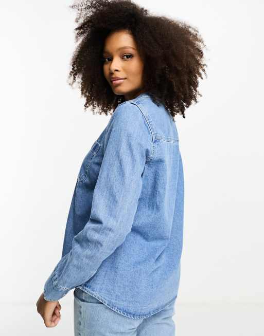 River Island – Niebieska jeansowa koszula o luźnym kroju, 2 z 4