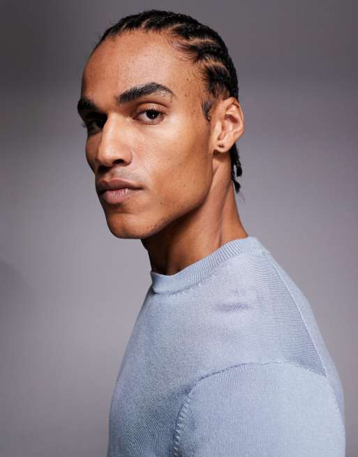 River Island – Niebieski sweter z długimi rękawami i okrągłym dekoltem, 4 z 5