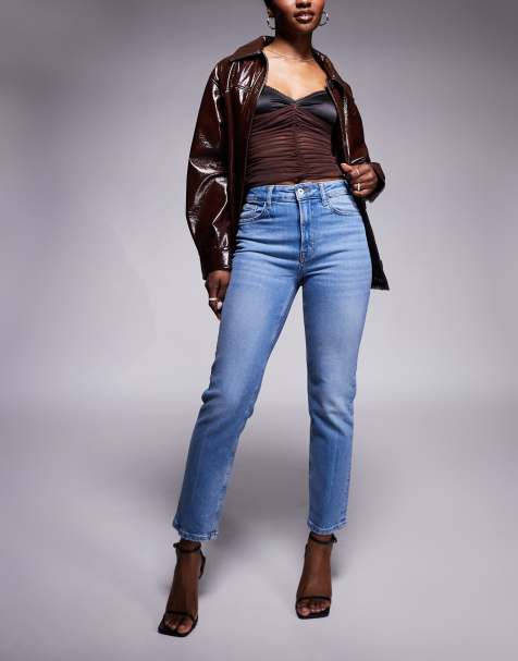 River Island – Niebieskie dopasowane jeansy z denimu - view 1