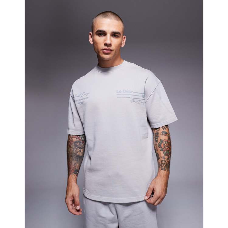 River Island nostalgic logo oversized T-shirt in washed