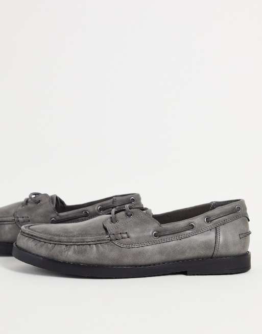 River Island - Nubuck bootschoenen in grijs