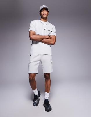 nylon pocket shorts in light gray