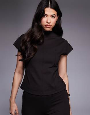 River Island - Oberteil in Dunkelbraun mit Ziernaht, Kombiteil-Brown