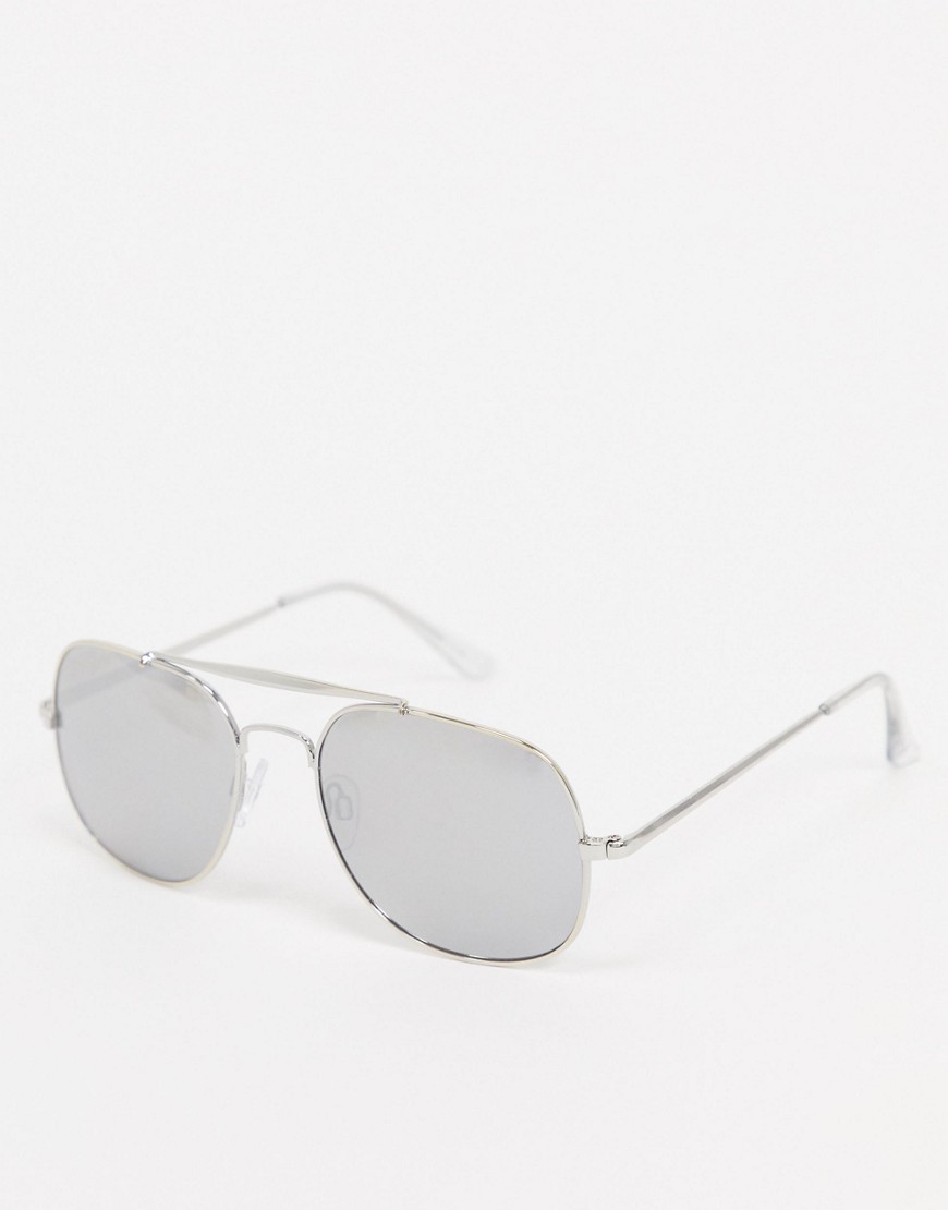 River Island - occhiali da sole con lenti a specchio-grigio