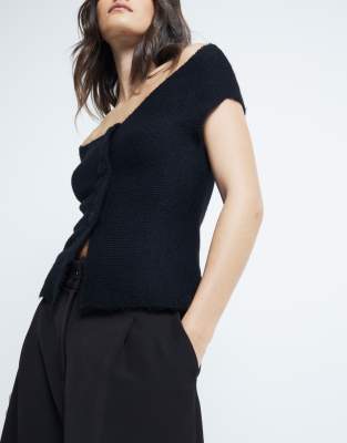 RIVER ISLAND OFF SHOULDER KNITTED TOP 