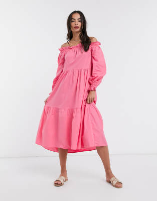 river island pink midi dress